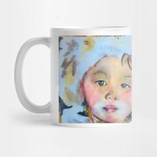 Forlorn child hood in Winter Mug